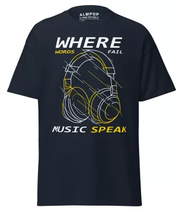 Alternative view of Where Words Fail Music Speaks Graphic Tee